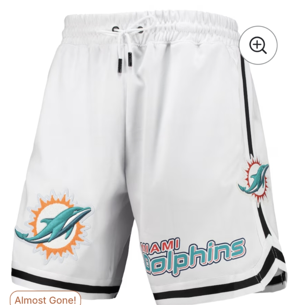 Miami Dolphins White Athletic Shorts 100% Authentic Size XL